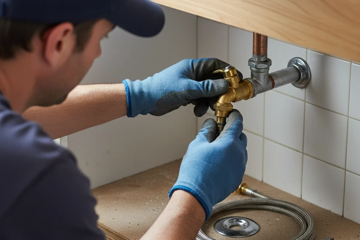 Shutoff valve and fitting work during Well Pump Repair in Hilliards